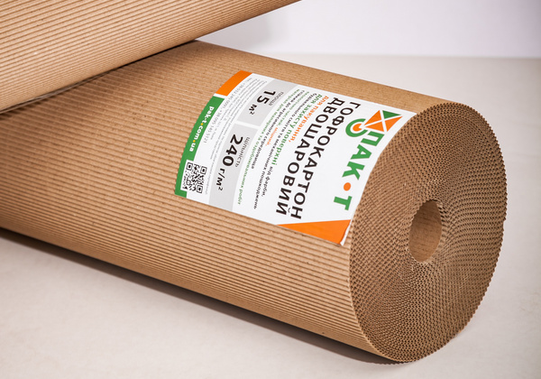 Pak-T 2-ply corrugated cardboard roll 105cm